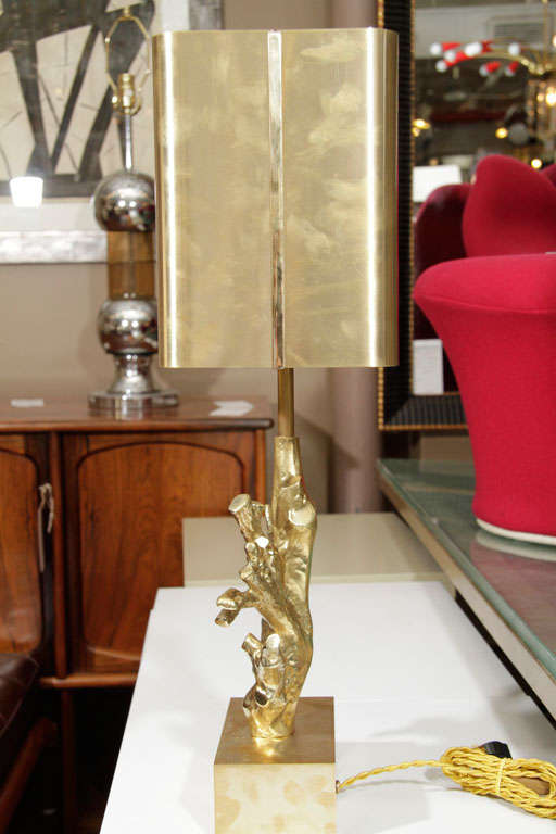 Mid-20th Century Maison Charles Mid Century Single Bronze Lamp